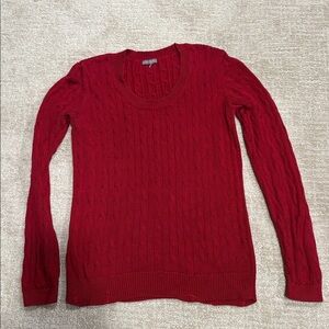 Ann Taylor Red Cable Knit Sweater